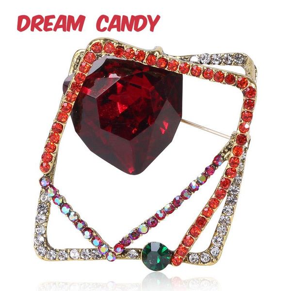 Broches, broches Dream Candy 2 couleurs cristal géométrique pour femmes exquise strass corsage broche bijoux créatifs accessoires de manteau