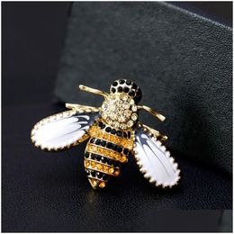 Pins Broches Emaille Bee Broche Pin Gold Crystal Pak Tops Cor Strass Voor Vrouwen Mannen Gift Mode-sieraden Drop Delivery Dhqbt
