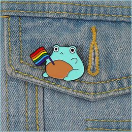 Pins Broches Emaille Broche Pin Cartoon Leuke Regenboogvlag Kikker Gay Badge Dier Lgbt Broches Pins Paar Accessoires Doek Dhgarden Dhbcf