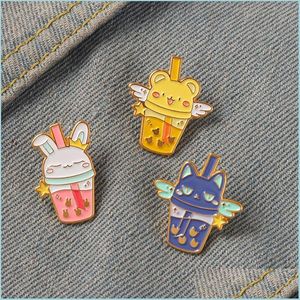 Pins broches emailbroches pin cartoon bunny katten hond cup sterren vleugels badge broche sieraden 1482 e3 drop levering dhgarden dhx0s