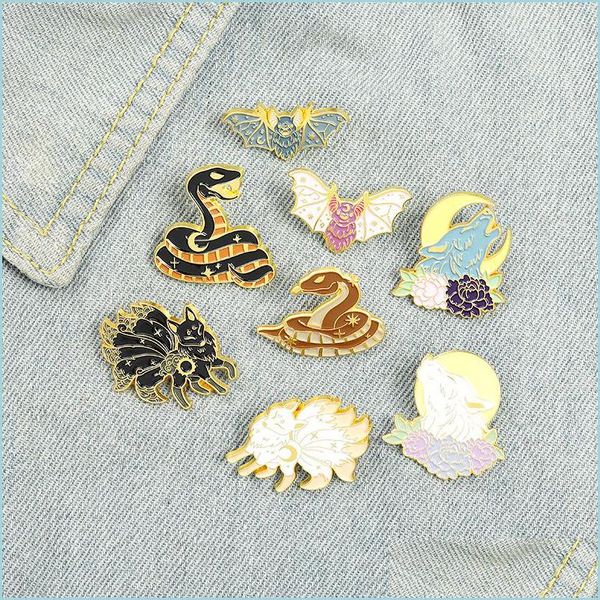 Broches Broches Émail Broches Pin Pour Femmes Mode Robe Manteau Demin Métal Drôle Broche Pins Badges Promotion Cadeau Nouveau Design Loup Dh9Db