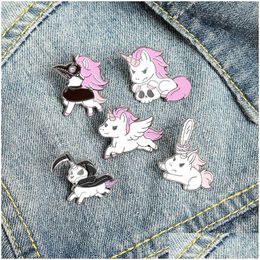 Pins Broches Emaille Pin Voor Dames Mode Jurk Jas Shirt Demin Metaal Grappig Roze Cartoon Dier Broche Pins Badges Promotie Cadeau Dhtnx