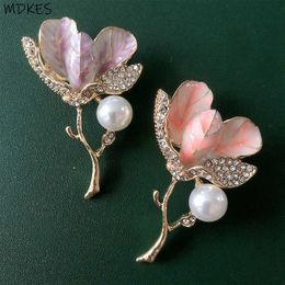 Pinnen broches email Tulip broche druppelolie hibiscus imitatie parel vestiging corsage pin dual-purpose accessoiressl230315