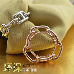 Pins Broches est stijl cooper milieubescherming materialen 3 H sjaal ring clip sieraden Geen haak zijde 230909