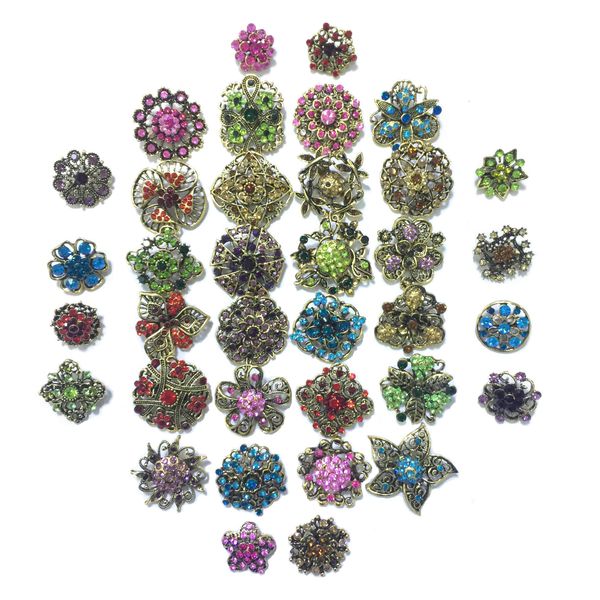 Pines Broches Ezing Lot 36Pc Flor de cristal al por mayor para DIY Wedding Bouquet Drop Entrega 2022 Dhqoz