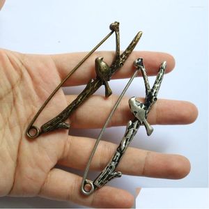 Pins Broches Mode 1Pc Legering Boom Vogel Broche Hoge Kwaliteit Trendy Bomen Retro Vintage Pins En Voor Vrouwen Mannen Kleding Metal Drop Otgzl