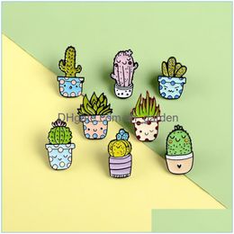 Pins broches mode cartoon mooie plantkunde broche voor vrouwen mannen cactus bloemenpot originaliteit badge pin drop olie sieraden 1 8 dhgarden dhwqg