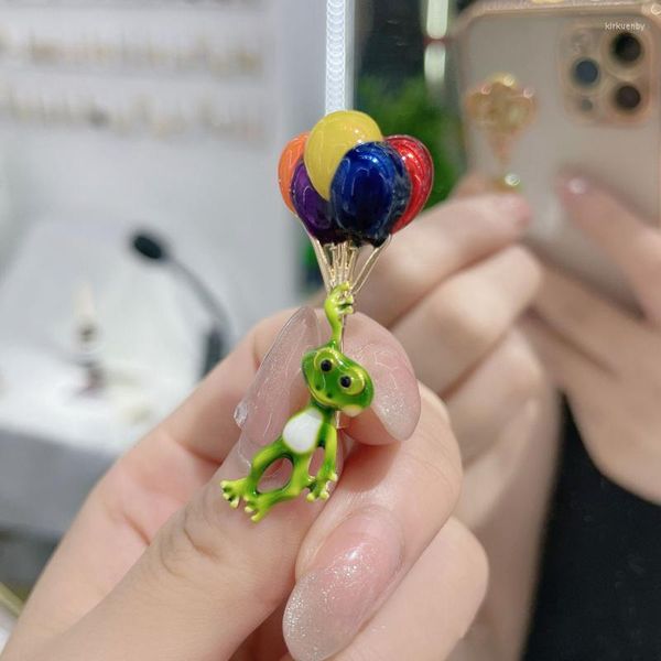 Pins Broches Fashion Colorful Balloon Bike Frog for Women Child Fiesta Party Traje Sweater Bufand Sweater Lindos Mini Girls Regalos Kirk22