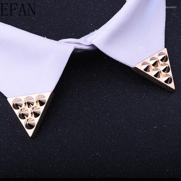 Broches Broches Mode Couples Cristal Triangle Couronne Broche Épinglette Pour Hommes Et Femmes Costume Col De Chemise Accessoires Bouton Seau22