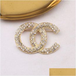 Pins Broschen Modedesign Schmuck Für Frauen Pin Brosche 18 Karat vergoldet Eingelegte Perle Rhindiamonds Mädchen Hochzeit Party Kleidung Ac Dh0Qh