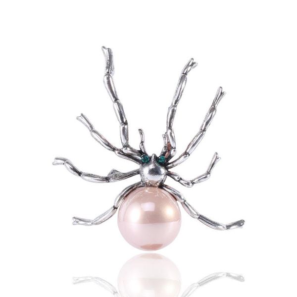 Broches, broches Mode Rose Perle Spider Broche Insecte Femelle Bijoux Corsage Pour Femmes Costume Épinglette Cardigan Pull Pins Cadeaux Accessori