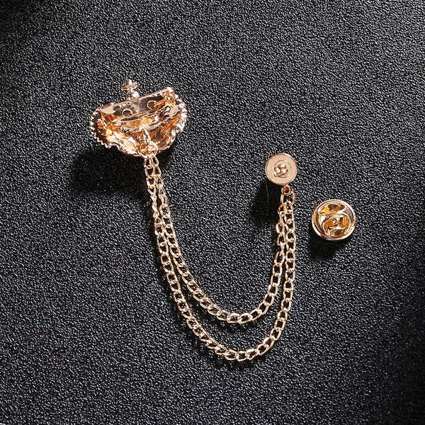 Pins Broches Fashion Unisex Jewelry for Men Women Gold Round Chain Tassel Gran grande Lel Pin Collar clip