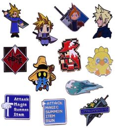 Pinnen, broches Final Fantasy Email Pin Video Game FF Shinra Attack Menu Broche Broche Strife Buster Sword Meteor Chocobo Red Mage Badge6149781
