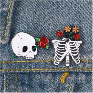 Pins Broches Bloem Roos Skl Broche Pins Email Revers Pin Voor Vrouwen Mannen Top Jurk Co Mode-sieraden Zal En Sandy Drop Levering Dhbnr