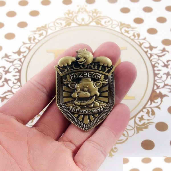 Broches broches FNAF Fazbear Security Guard Badge - Five Nights at Freddys Costume Cosplay Brooch Pin Gift for Men Women Drop Offre DHFPW