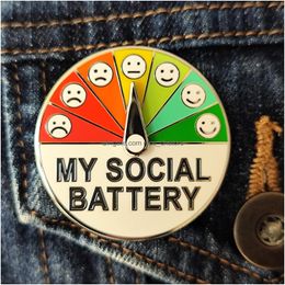 Pins broches voor sociale batterij pin mijn creatieve intrt rapel 360 rotatie leuk email Emotionele emotie stemming tot uitdrukking 7 dagen per week otkgf