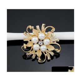 Pins broches voor vrouwen prachtige bruiloft broche pins sier gouden elegante rhineston drop levering sieraden dhvk6