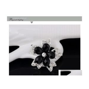 Alfileres Broches Para Mujeres Sier Plateado Clear Prom Beautifly Dama de honor Flor Broche Alfileres Joyería Regalo Crystal Rhinestone Drop Delivery Dh1Ms