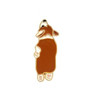 Pins broches frisse schattige cartoon corgi vergulde verf email pins mode legering broche voor vrouwen grappige rugzak badge sieraden gi dhc1d