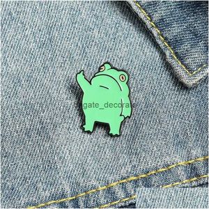 Pins broches kikker email pin voor vrouwen mode jurk jas shirt demin metalen broche pins badges promotie cadeau 2024 new des dh9uc