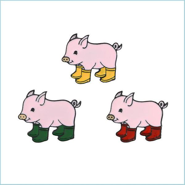 Broches Broches Cochon Amusant Avec Des Bottes De Pluie Épingles En Émail Piggy Broches Badge Denim Jeans Épinglette Dessin Animé Mignon Animal Bijoux Cadeau Pour K Dhsbs