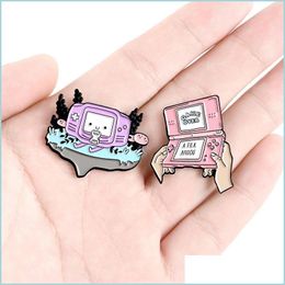 Pins broches game hine pin vintage roze paarse videogames email pins broches kleding rugzak jassen rapel badge sieraden 933 q dhzpr