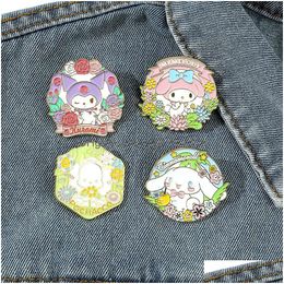 Pines Broches Chicas Kuromi Melody Cats Broche Películas lindas Juegos Esmalte duro Pines Recoger Dibujos animados Mochila Sombrero Bolsa Collar Solapa Insignias Dhx9O