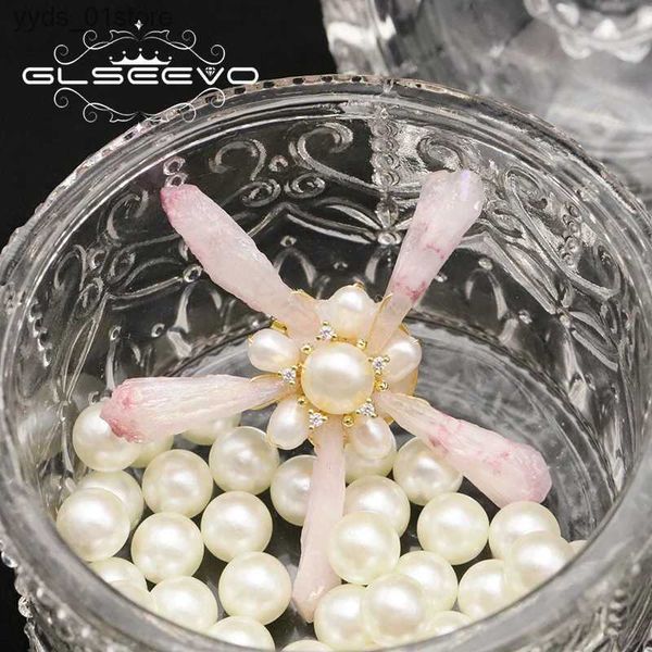 Pins Broches Glseevo perles naturelles broches de créateur pour femmes marque de luxe Birtay fête fille vintage vêtements broches roses GO0396B L240323