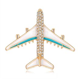 Broches, broches d'or émail avion broche broche cristal avion cor broches bijoux de mode pour les femmes cadeau drop livraison bijoux dh1nv