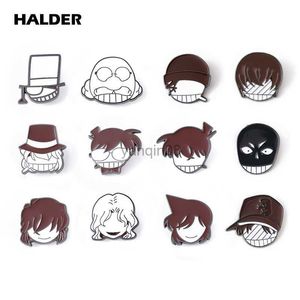 Broches Broches HALDER Detective Conan Broche En Émail Anime Kudou Shinichi Mouri Ran Broche Jason Kidd Badge Sac À Dos Bijoux Cadeau pour Hommes Fans HKD230807