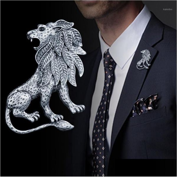 Pines Broches I-Remiel Animal antiguo León Broche Pin Traje para hombre Camisa Accesorios para cuello Insignia de solapa y vestido1 Joyería de entrega de gota DHT1G