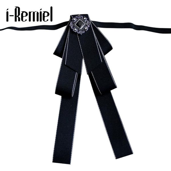 Pines, Broches I-Remiel Tie Bowtie Bow Broche Rhinestone Flor Crystal Cloth Art Pins and Luxury Wedding Dress Broche Broches Mujeres