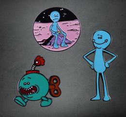PINS broches i039m Mr Meeseeks Enamelo Pin Rick Brooch Cartoon Blue Creatures Insignia9049601
