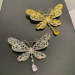 Pins broches insecten vlinderbroche goud witte kleur mode dames sieraden 6,4 5,3 cm SeaU222222