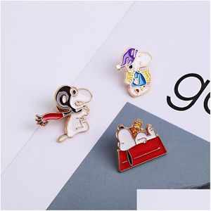 Pins Broches Japan Cartoon Hond Broche 3 Stks/set Vergulde Emaille Pins Metalen Voor Meisjes Gift Sieraden Creatieve Badges Denim shirt Pi Dhzj8