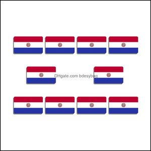 Pins broches sieraden 10 stks paraguay nationale vlag broche mode revers pin voor vrouwen en mannen rugzakken kleding patriottisch decor acryl bad