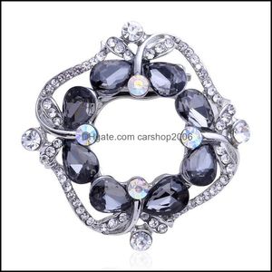 Broches, broches bijoux 1pcs 41x39mm géométrique carré cristal broche foulards boucle double usage pour les femmes robe de mariée aessories drop livraison