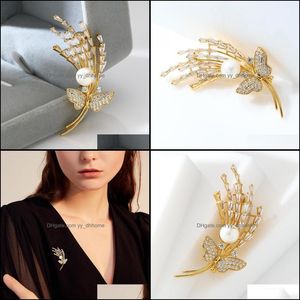 Pins, broches sieraden 2021 high-end butterfly flower lady broche micro-encrusted zirkoon fabrikant groothandel drop levering xp2tv