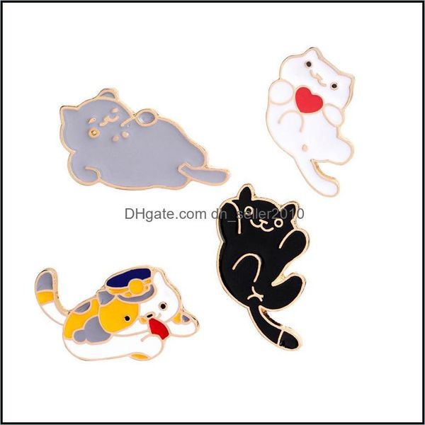 Épingles broches bijoux broche dessin animé mignon animaux chats expression pin de vêtements sacs de femmes badge d'étudiant