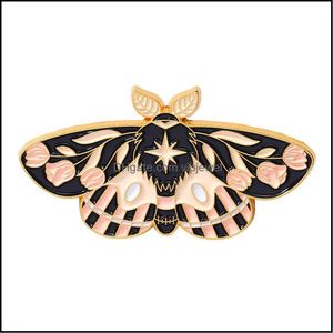 Broches Broches Bijoux Dessin Animé Papillon Papillon Broche Unisexe Alliage Animaux Série Épinglettes Fleur Feuille Lune Émail Cor Badges Dos Européen