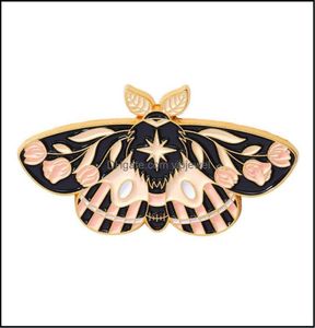 Pins Broches Bijoux Dessin Animé Papillon Moth Broche Unisexe Alliage Animaux Série Épinglettes Fleur Feuille Lune Émail Cor Badges Euro1754982