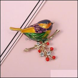 Pinnen, broches sieraden creatief ontwerp mticolor vogel broche pins email ainmal kolibris cadeau pyrrha drop levering 2021 sguon