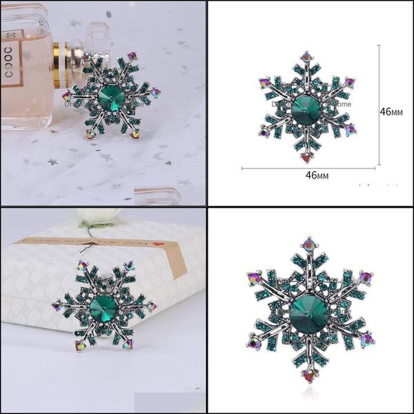 Prendedores, broches Joyas Moda Copos de nieve Gema Broche de diamantes Acto de coincidencia contratada El papel de un abrigo de cor Venta directa de fábrica Entrega directa 2