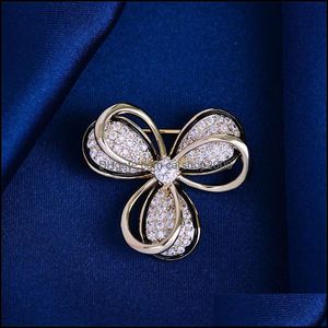 Broches, Broches Bijoux Frais Belle Lilas Zircon Cubique Pour Femmes Hommes Costume Robe Émail Pins Aessories Luxe Fleur Broche Luxe Drop Deliv