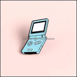 Pins broches sieraden handheld game console pin blauw hine broche zachte email pinnen voor dames heren cartoon badge speler drop levering 2021 gno