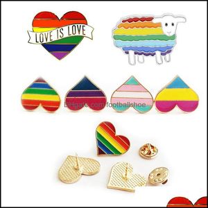 Pins, broches sieraden regenboog kleur emaille lgbt voor vrouwen mannen gay lesbische trots revers pins badge mode in bk drop levering 2021 vdikc