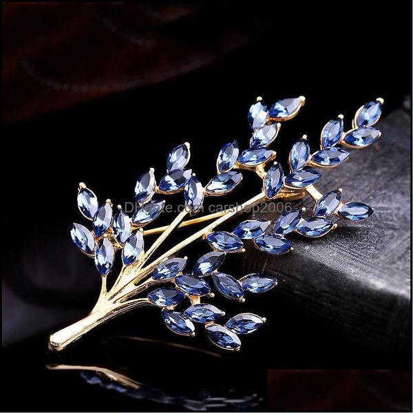 Épingles, broches bijoux blé oreille fleur cristal Bouquet femmes broche broche Aessories cadeau Broche De Flores livraison directe 2021 8061D