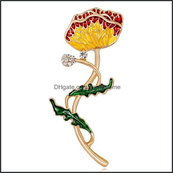 Broches, Broches Bijoux Zlxgirl Colorf Émail Or Bouquet De Fleurs Pour Les Femmes De Mariage De Mariée Femmes Hijab Pin Et Broches Drop Delivery 2021 Cp