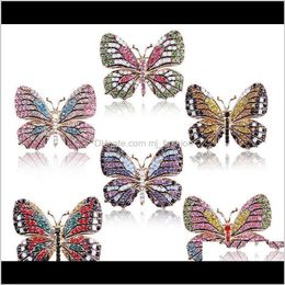 Pins broches sieradenfashion butterfly topkwaliteit sier tone prachtige grote diamante sieraden broche groot kristal ps0676 drop levering 2021 h