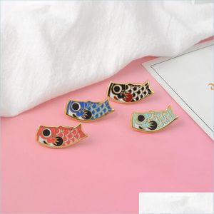 Broches Broches Koi Fish Émail Pins Denim Sac Animal Broches Muti Couleur Bijoux Femmes Bonne Chance Mignon 6164 Q2 Drop Delivery Dhgarden Dhvfu